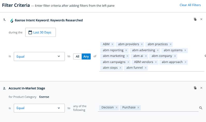 R1- 6sense Keyword Filters