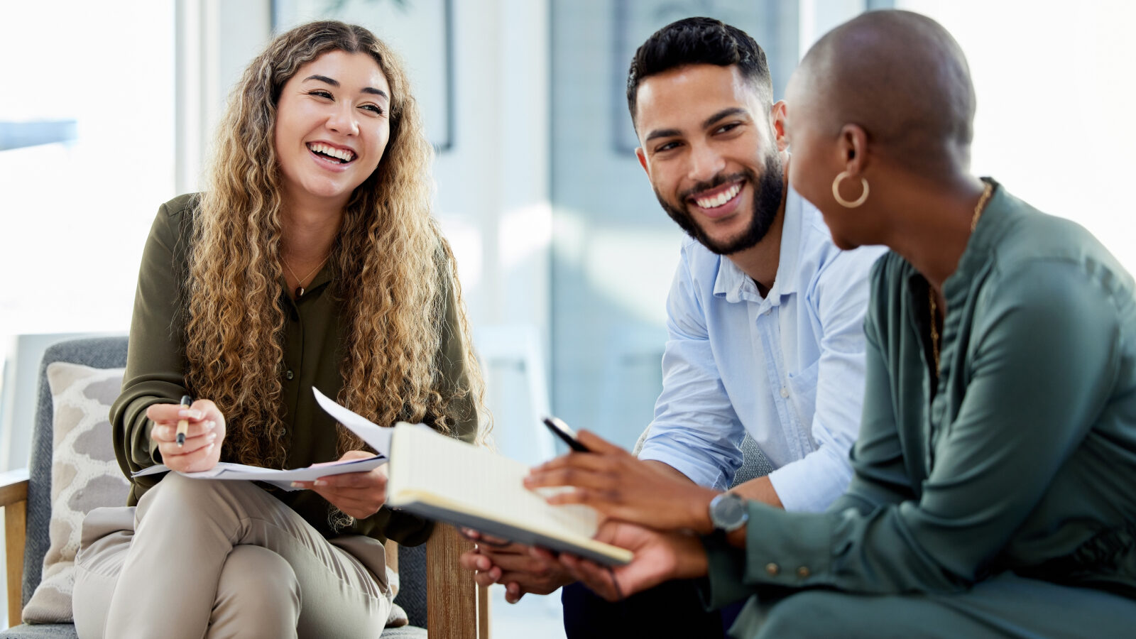 Three Marketers have a casual meeting